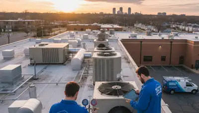 Professional AC repair technician servicing air conditioner in Silver Spring MD