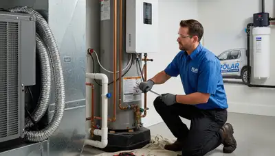 Plumber repairing water pipes in Silver Spring MD home | Five Star Cooling plumbing service