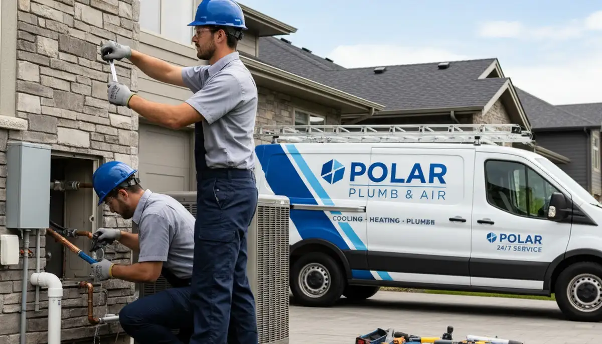 Licensed plumber repairing broken pipe in Silver Spring, MD home for Five Star Cooling